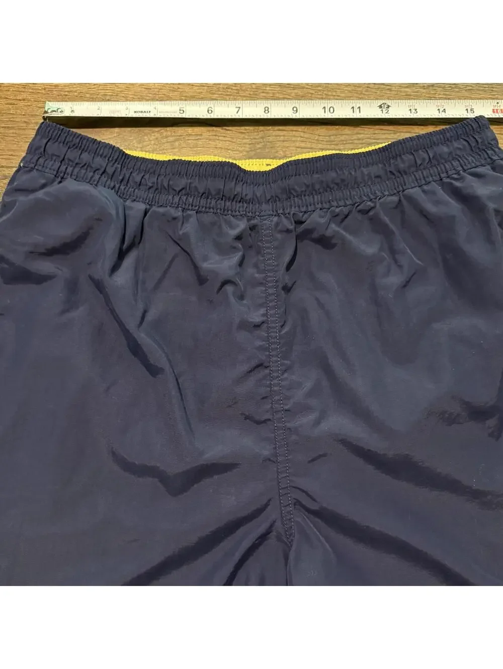 Polo Ralph Lauren Men's Navy & Yellow Pony Surf Board Lined Swim Trunks XL